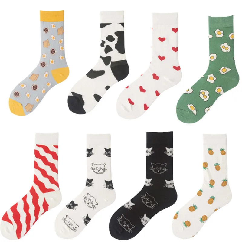 PEONFLY Women Socks Cute Cartoon Animal Kitty Cow Egg Striped Hip-hop Funny Harajuku Hip Hop Street Skate Female Cotton Hosiery
PEONFLY Women Socks Cute Cartoon Animal Kitty Cow Egg Striped Hip-hop Funny Harajuku Hip Hop Street Skate Female Cotton Hosiery