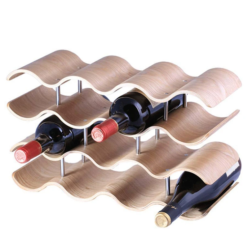 Wooden Wave Wine Rack/Creative Home Grape Wine Shelf Wine Cabinet/Solid Wood Bottle Rack (4 Layers 42.5x15.5x24Cm)
Wooden Wave Wine Rack/Creative Home Grape Wine Shelf Wine Cabinet/Solid Wood Bottle Rack (4 Layers 42.5x15.5x24Cm)