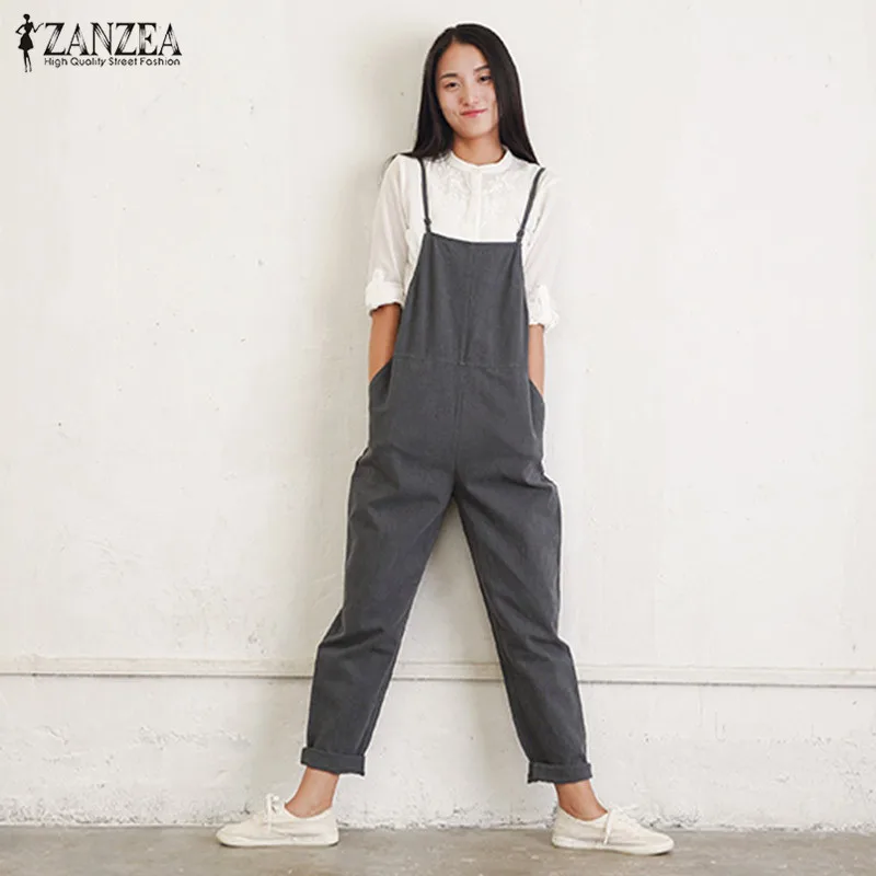 ZANZEA 2019 Summer Rompers Womens Jumpsuits Casual Vintage Sleeveless Strapless Playsuits Bodysuits Ovearalls Plus Size M-5XL
ZANZEA 2019 Summer Rompers Womens Jumpsuits Casual Vintage Sleeveless Strapless Playsuits Bodysuits Ovearalls Plus Size M-5XL