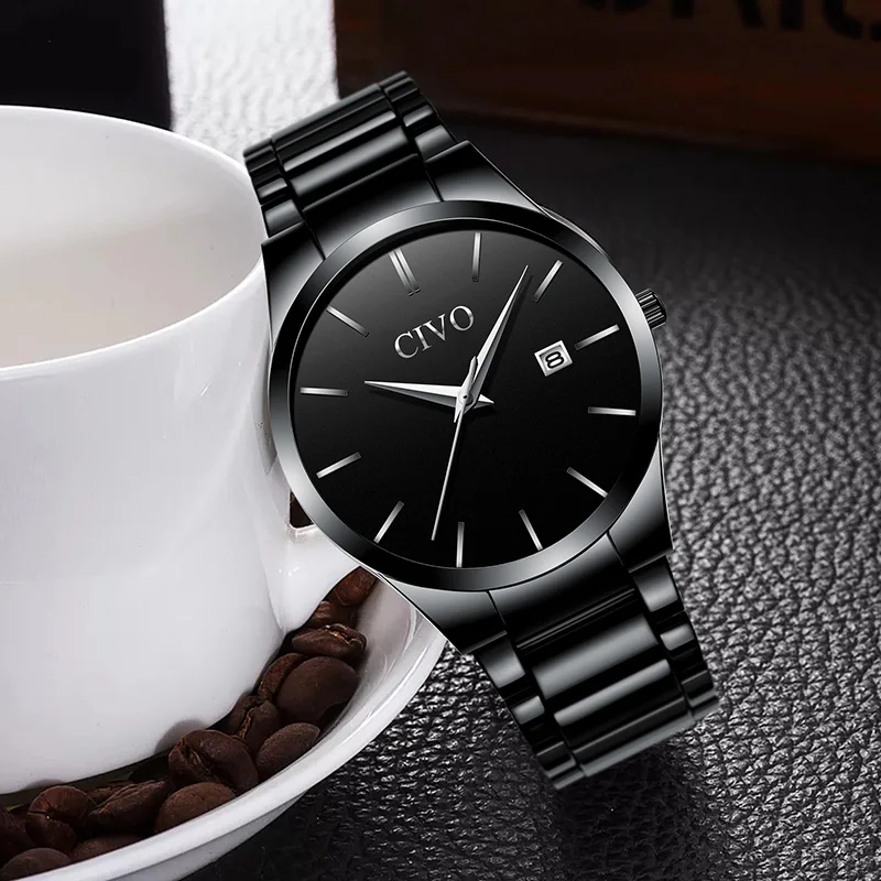 CIVO Casual Business Mens Watches Black Stainless Steel Quartz Watch Waterproof Date Calendar Analogue Wristwatch For Men Clock
CIVO Casual Business Mens Watches Black Stainless Steel Quartz Watch Waterproof Date Calendar Analogue Wristwatch For Men Clock