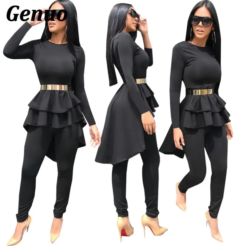 Genuo Black Ruffles Dress Top and Pants Two Piece Set Women Casual Tracksuit 2 Pieces Sets Outfits 2018 Women Solid Suits
Genuo Black Ruffles Dress Top and Pants Two Piece Set Women Casual Tracksuit 2 Pieces Sets Outfits 2018 Women Solid Suits