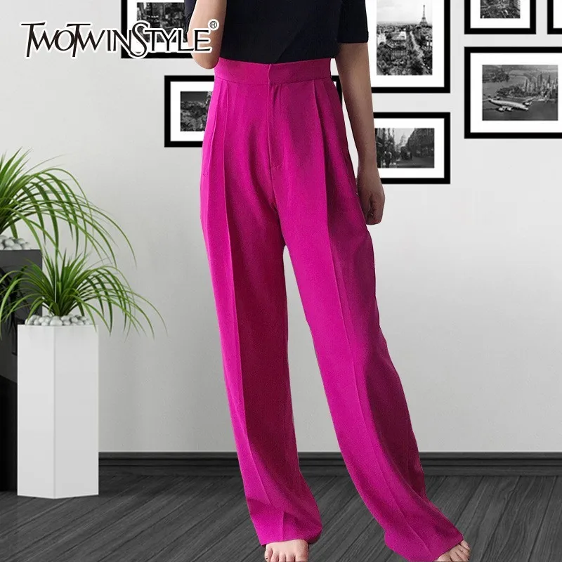 TWOTWINSTYLE Korean Long Trousers For Women High Waist Plus Thick Wide Leg Pants Female 2019 Spring Casual Fashion Clothes Tide
TWOTWINSTYLE Korean Long Trousers For Women High Waist Plus Thick Wide Leg Pants Female 2019 Spring Casual Fashion Clothes Tide
