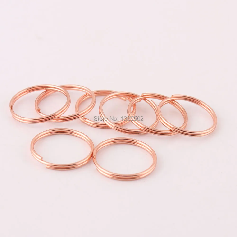 

500PCS 14mm Rose Gold color Split Ring key ring Round Shape DIY Decoration Key chain for Snap hook