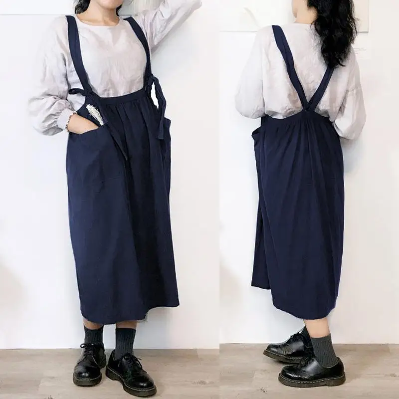 Celmia Women Vintage Linen Pinafore Dress 2019 Summer Sleeveless Straps Suspender Sundress Loose Female Casual Overall Vestidos
Celmia Women Vintage Linen Pinafore Dress 2019 Summer Sleeveless Straps Suspender Sundress Loose Female Casual Overall Vestidos
