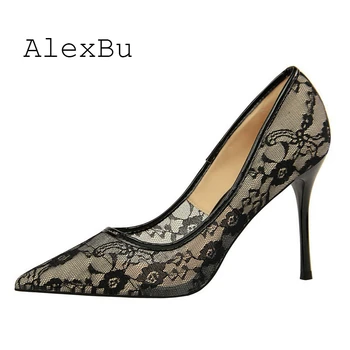 AlexBu 2019 New Woman Shoes High Heel Elegant Pumps Shoes Pointed Toe Shallow Reticular Hollow Out Lace Single Party Dress Shoes
AlexBu 2019 New Woman Shoes High Heel Elegant Pumps Shoes Pointed Toe Shallow Reticular Hollow Out Lace Single Party Dress Shoes
