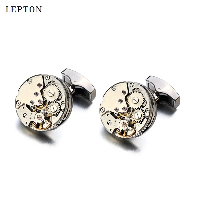 2017 New Watch Movement Cufflinks of immovable Lepton Stainless Steel Steampunk Gear Watch Mechanism Cuff links for Mens gemelos
2017 New Watch Movement Cufflinks of immovable Lepton Stainless Steel Steampunk Gear Watch Mechanism Cuff links for Mens gemelos