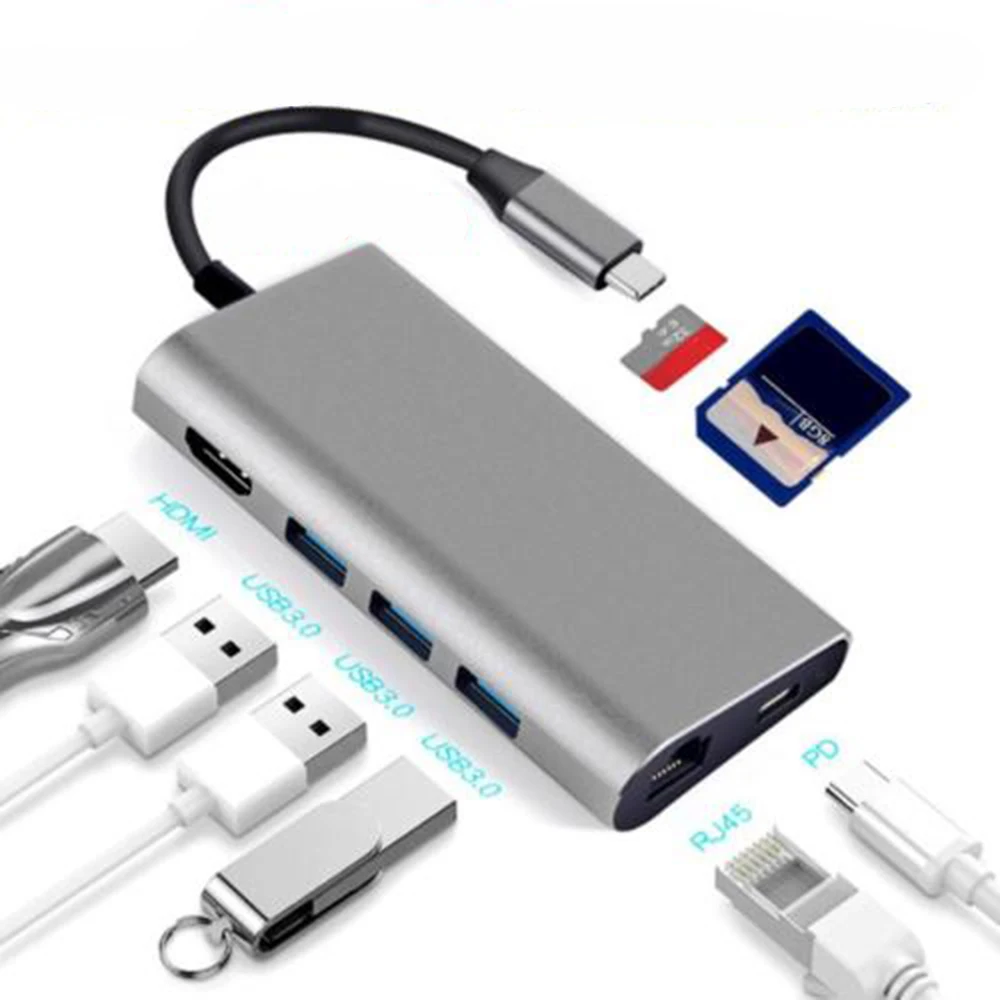 8 in 1 USB 3.1 Type-C 3.0 HUB to Ethernet 4K Video HDMI Pro Charging Port Adapter For Macbook
8 in 1 USB 3.1 Type-C 3.0 HUB to Ethernet 4K Video HDMI Pro Charging Port Adapter For Macbook