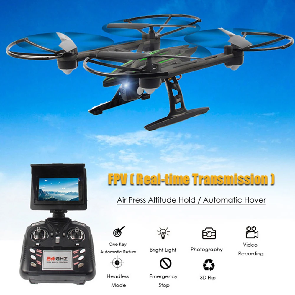 

Clearance! JXD 510G 5.8G FPV 2.0MP Camera 2.4GHz 4CH 6 Axis Gyro RC Quadcopter Barometer Set Height One Key To Return RC Toys