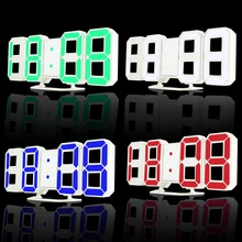 3D LED digital alarm clock light LCD monitor home kitchen office night light snooze function adjustable brightness desktop watch(China)