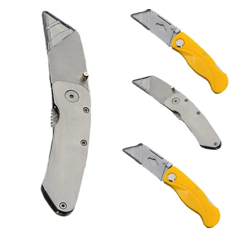 1 Pcs Foldable Utility Knife with Non-slip Grip Stainless Steel T-blade Cutter Art Supplies 15.5cm Length Plastic/Steel Handle
1 Pcs Foldable Utility Knife with Non-slip Grip Stainless Steel T-blade Cutter Art Supplies 15.5cm Length Plastic/Steel Handle