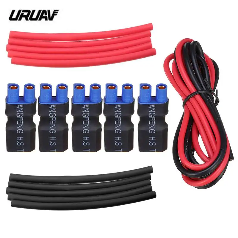 5PCS URUAV EC3 Female to XT60 Male Plug Adapter Connectors Kit with Silicone Wire Heat Shrink Tube for RC Models Drone Part Accs
5PCS URUAV EC3 Female to XT60 Male Plug Adapter Connectors Kit with Silicone Wire Heat Shrink Tube for RC Models Drone Part Accs