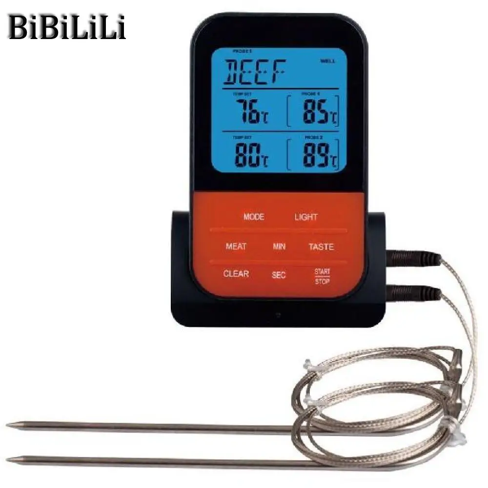 Wireless Waterproof BBQ Thermometer Digital Cooking Meat Food Oven Grilling Thermometer With Timer Function-30
Wireless Waterproof BBQ Thermometer Digital Cooking Meat Food Oven Grilling Thermometer With Timer Function-30