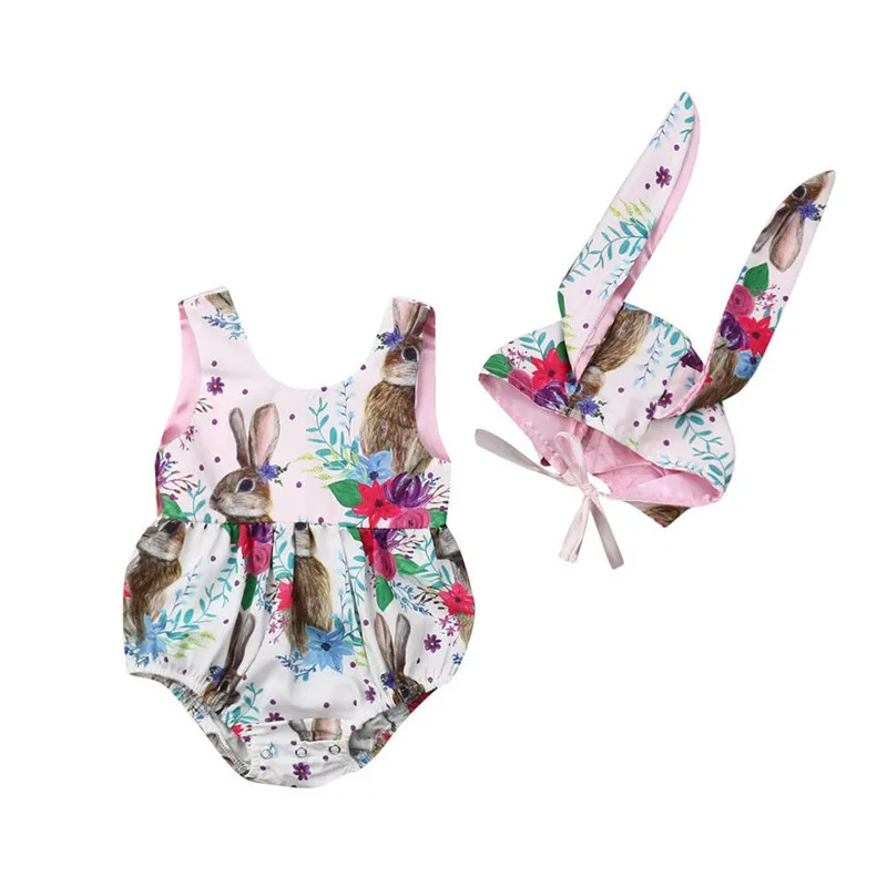 Newborn Baby Girls Rabbit Printed Romper 2019 Summer Toddler Baby Girls Easter Romper Bunny Ear Hat Outfit New Born Costume 0-2Y
Newborn Baby Girls Rabbit Printed Romper 2019 Summer Toddler Baby Girls Easter Romper Bunny Ear Hat Outfit New Born Costume 0-2Y