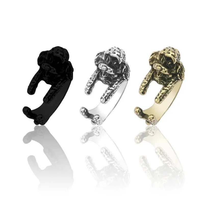 Fashion Retro Dog Teddy Dog Hoop Ring Cute Sweet Animal Opening Ring Jewelry Simple Bronze Ancient Silver Black Puppy Ring Gift
Fashion Retro Dog Teddy Dog Hoop Ring Cute Sweet Animal Opening Ring Jewelry Simple Bronze Ancient Silver Black Puppy Ring Gift
