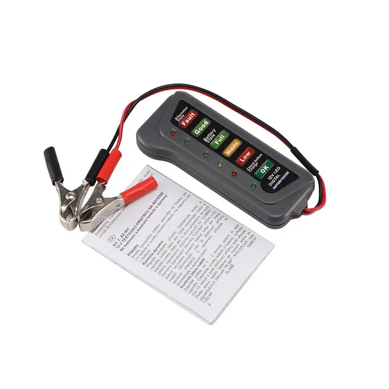 Battery Tester Digital Capacity Tester Checkerwith 6 LED light Display For 12V Battery Power Supply Tester Measuring Instrument
Battery Tester Digital Capacity Tester Checkerwith 6 LED light Display For 12V Battery Power Supply Tester Measuring Instrument