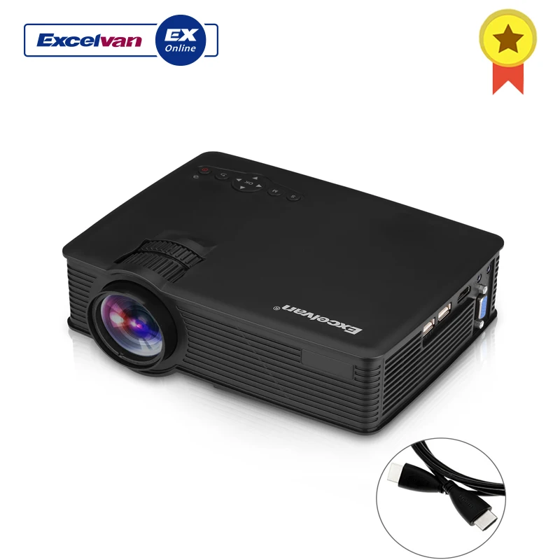 

Excelvan EHD09 Mini LED Projector 800x480 Pixels 1200 Lumens Home Cinema Theater HDMI/USB/USB/SD/AV/VGA/3.5mm Black