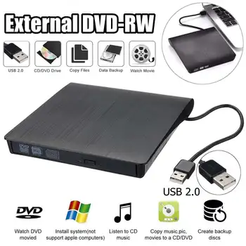 External DVD CD Reader Optical Drive USB 2.0 DVD-RW CD-RW Player Burner Slim Portable Reader Recorder Portatil for Laptop PC
External DVD CD Reader Optical Drive USB 2.0 DVD-RW CD-RW Player Burner Slim Portable Reader Recorder Portatil for Laptop PC