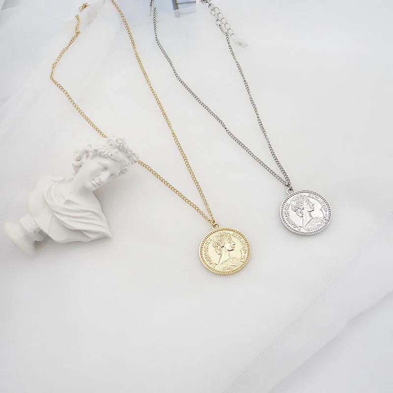 Retro Gold Silver Portrait Round Alloy Coin Pendant Minimalist Figure Face Chain Choker Necklace Women Party Jewelry Fashion
Retro Gold Silver Portrait Round Alloy Coin Pendant Minimalist Figure Face Chain Choker Necklace Women Party Jewelry Fashion