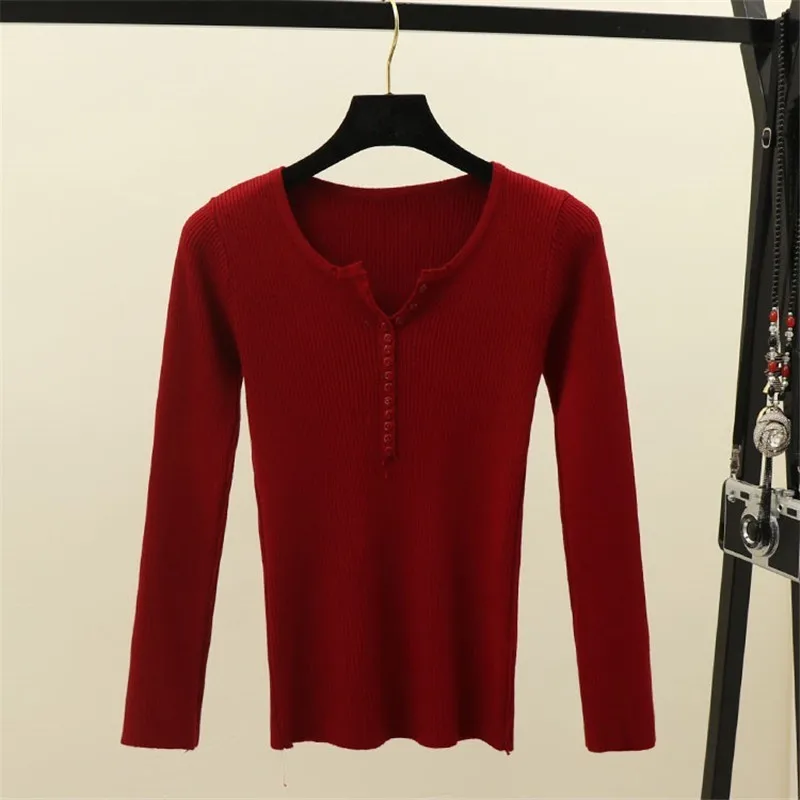Sweaters Casual Buttons V-collar Knitted Pullover 2018 Spring Autumn Slim Jumper Solid Sweater Long Sleeves
Sweaters Casual Buttons V-collar Knitted Pullover 2018 Spring Autumn Slim Jumper Solid Sweater Long Sleeves