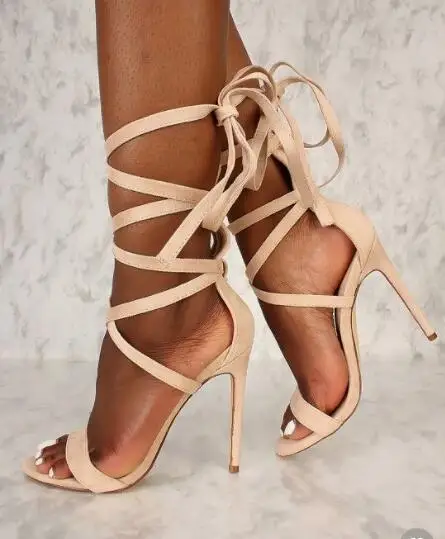 Sexy Beige Suede Strappy Cross-tied Women Sandals Customized Open Toe High Heels Faux Suede Summer Shoes Ankle Strap Sandal Shoe
Sexy Beige Suede Strappy Cross-tied Women Sandals Customized Open Toe High Heels Faux Suede Summer Shoes Ankle Strap Sandal Shoe
