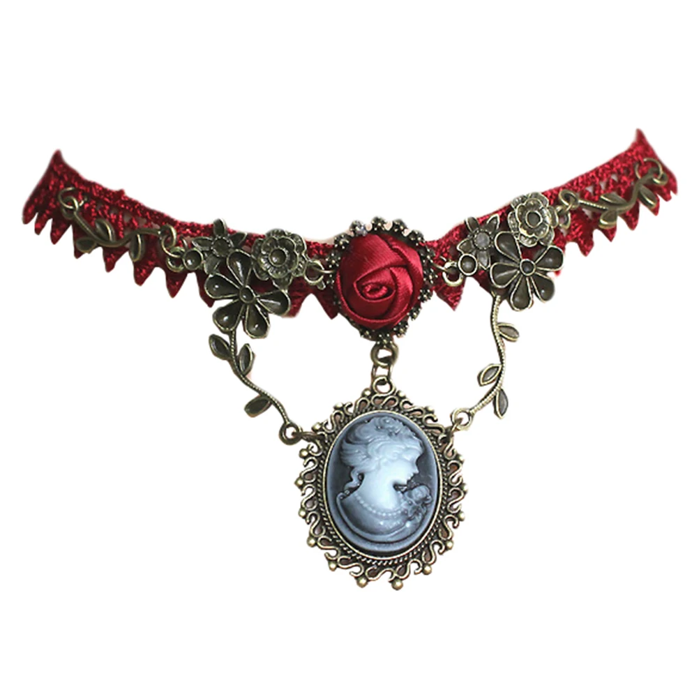 Fashion Necklace Jewelry Vintage Stylish Cameo Red Rose Lace Choker For Women Gift Pendant
Fashion Necklace Jewelry Vintage Stylish Cameo Red Rose Lace Choker For Women Gift Pendant