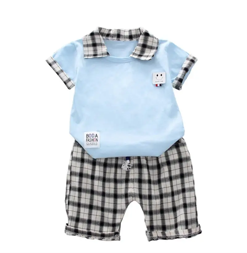 2pcs Lapel Plaid Short Sleeve Baby Boy'S Sets Fashion Boy Home Wear Summer Children'S Set
2pcs Lapel Plaid Short Sleeve Baby Boy'S Sets Fashion Boy Home Wear Summer Children'S Set