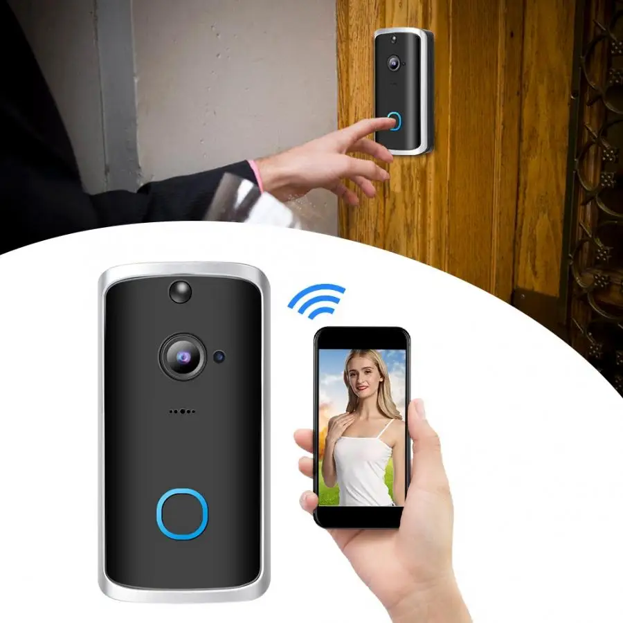 720P HD Smart Wireless WIFI Video Doorbell Home Security Camera IR Night Vision Video and Voice Call Motion Detection Recording
720P HD Smart Wireless WIFI Video Doorbell Home Security Camera IR Night Vision Video and Voice Call Motion Detection Recording