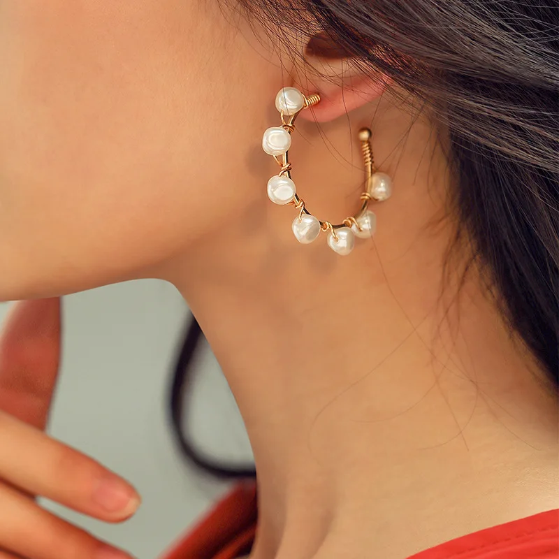 2019 Imitation Pearl Earrings Women Large Hoop Earring Big Circle Round Gold Color Bohemia Ethnic Vintage Indian Jewelry DDE085
2019 Imitation Pearl Earrings Women Large Hoop Earring Big Circle Round Gold Color Bohemia Ethnic Vintage Indian Jewelry DDE085