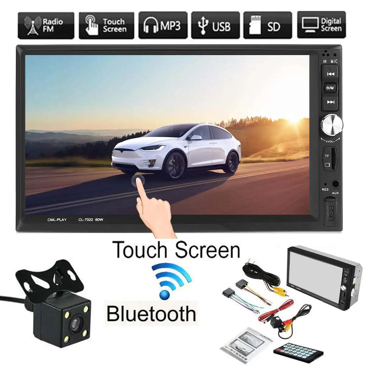 7 Inch 2 Din HD Auto Car Radio Audio Stereo Touchs Screen Stereo MP5 Player bluetooth TF AUX USB FM with Car Rear Camera
7 Inch 2 Din HD Auto Car Radio Audio Stereo Touchs Screen Stereo MP5 Player bluetooth TF AUX USB FM with Car Rear Camera