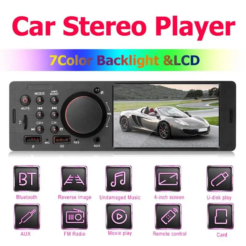 VODOOL 7805 1Din 4.1 Inch TFT Car Stereo MP5 MP4 MP3 Music Player FM Radio BT4.0 USB AUX RCA with Xiaomi Remote Control+ Camera |