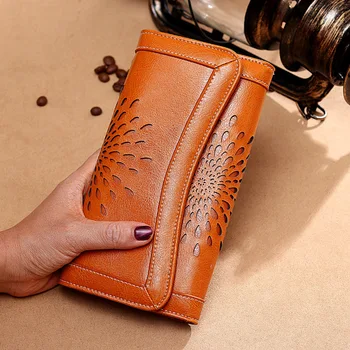 Fashion Genuine Leather Women Wallets Hollow Out Female Purse Long Solid Womens Wallet Phone Pocket Lady Purse Luxury Designer
Fashion Genuine Leather Women Wallets Hollow Out Female Purse Long Solid Womens Wallet Phone Pocket Lady Purse Luxury Designer