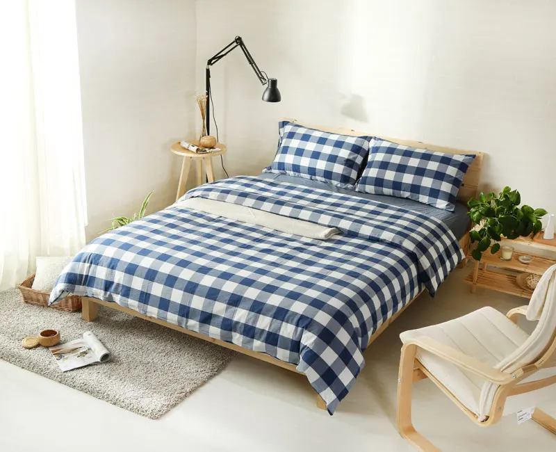 plaid 100% washed cotton bedding set Bed Set Duvet Cover set soft sheet linen bed cover set Single Queen King size
plaid 100% washed cotton bedding set Bed Set Duvet Cover set soft sheet linen bed cover set Single Queen King size