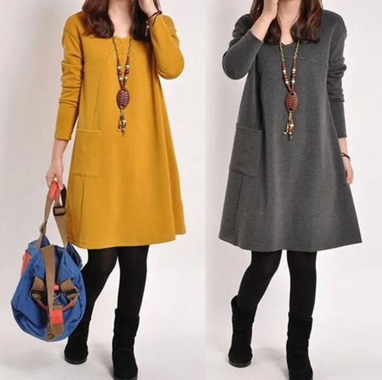New Hot 2018 Women Autumn Elegant Fashion Solid Dress Casual Loose O Neck Long Sleeve Cotton Mini Dresses Plus Size 3xl Vestidos
New Hot 2018 Women Autumn Elegant Fashion Solid Dress Casual Loose O Neck Long Sleeve Cotton Mini Dresses Plus Size 3xl Vestidos