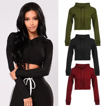 Women Plain Hangover Crop Top Hooded Full Hoodie Short Sweatshirt Sports Wear 3 Colors
Women Plain Hangover Crop Top Hooded Full Hoodie Short Sweatshirt Sports Wear 3 Colors