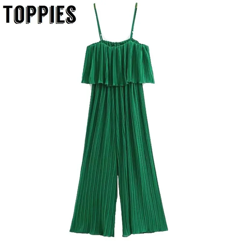 2019 Summer Green Chiffon Jumpsuits Ladies Sleeveless Camisoles Ruffles Jumpsuits Leisure Vacation Beach Rompers Bell Bottoms
2019 Summer Green Chiffon Jumpsuits Ladies Sleeveless Camisoles Ruffles Jumpsuits Leisure Vacation Beach Rompers Bell Bottoms