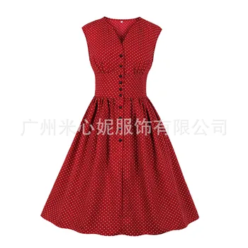 Wish Amazon AliExpress Cross-Border Foreign Trade European And American Explosion Models V-neck Waist Sleeveless Polka Dot Dress
Wish Amazon AliExpress Cross-Border Foreign Trade European And American Explosion Models V-neck Waist Sleeveless Polka Dot Dress
