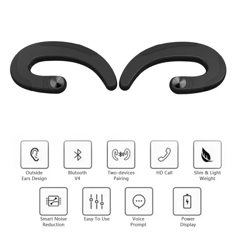 Binaural Cordless Headphones Wireless Bluetooth Stereo Earphones Portable Ear Hook Earbuds Sports Headset Bone Sensor Earphone
Binaural Cordless Headphones Wireless Bluetooth Stereo Earphones Portable Ear Hook Earbuds Sports Headset Bone Sensor Earphone