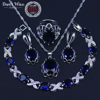 Blue Zircon Bridal silver color Jewelry Sets Women Pendant&Necklace Ring Drop Earrings With Natural Stones Bracelets Jewelry set
Blue Zircon Bridal silver color Jewelry Sets Women Pendant&Necklace Ring Drop Earrings With Natural Stones Bracelets Jewelry set