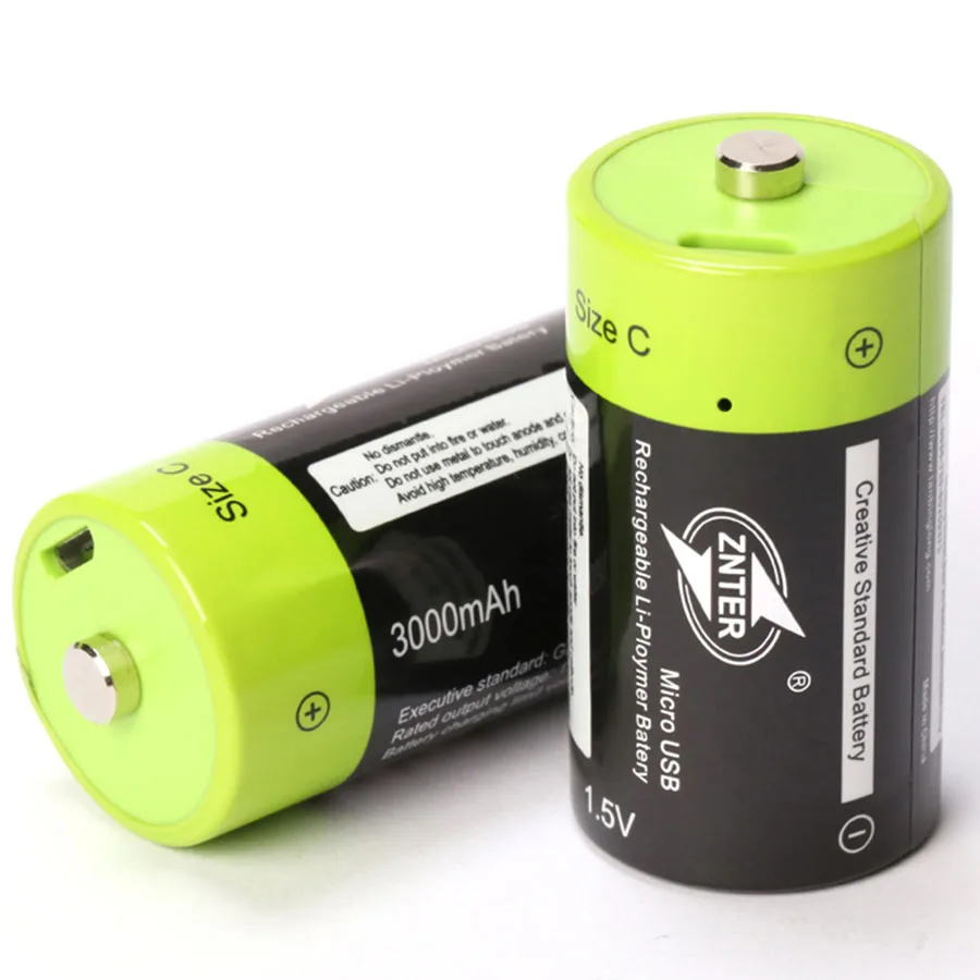 ZNTER 1.5V 3000mAh USB Rechargeable Battery Size C Charged Lipo Lithium Polymer Batteria Universal Micro USB Charging Batteries
ZNTER 1.5V 3000mAh USB Rechargeable Battery Size C Charged Lipo Lithium Polymer Batteria Universal Micro USB Charging Batteries
