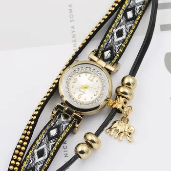 New Fashion Female Form Ring Ethnic Style Elephant Drop Watch Female Quartz Watch
New Fashion Female Form Ring Ethnic Style Elephant Drop Watch Female Quartz Watch