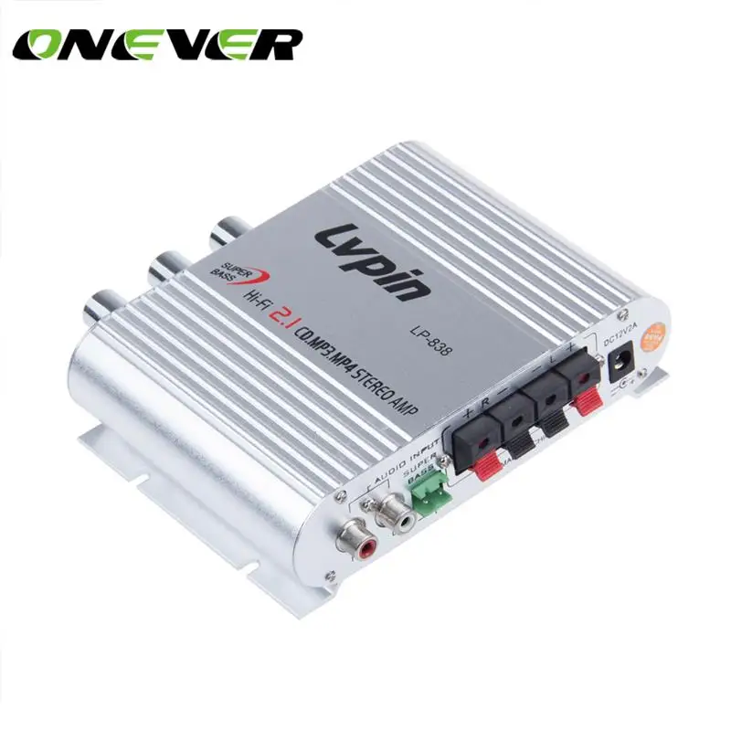 Onever Car Amplifier Mini Hi-Fi 2.1 Channel Stereo Player Mini Computer Car Amplifier Subwoofer Out Amplifier LP-838
Onever Car Amplifier Mini Hi-Fi 2.1 Channel Stereo Player Mini Computer Car Amplifier Subwoofer Out Amplifier LP-838