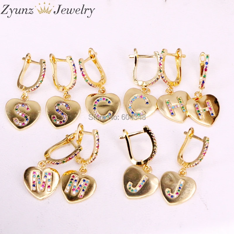 5 Pairs ZYZ338-9857 Initial letter personalized jewelry colorful cz paved letter Alphabet heart drop earring Gold color
5 Pairs ZYZ338-9857 Initial letter personalized jewelry colorful cz paved letter Alphabet heart drop earring Gold color