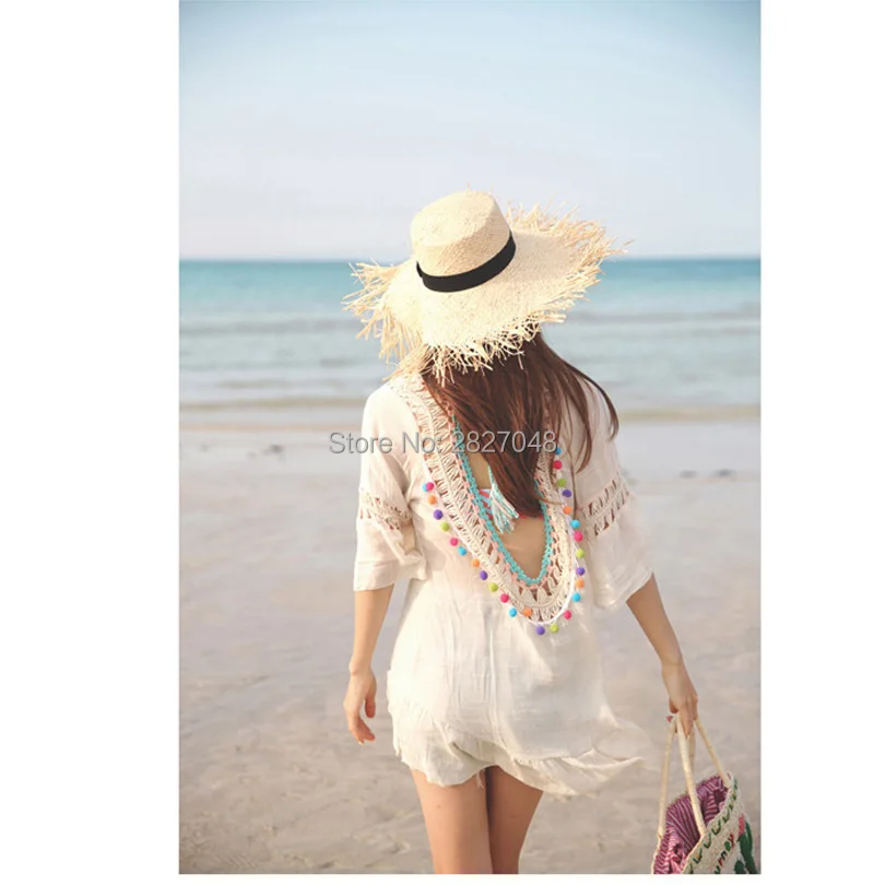 2019 Sexy Crochet Beach Cover Up Open Back Summer Beach Dress Cotton Ruffle Ball Swimwear Cover Up Solid Robe De Plage
2019 Sexy Crochet Beach Cover Up Open Back Summer Beach Dress Cotton Ruffle Ball Swimwear Cover Up Solid Robe De Plage