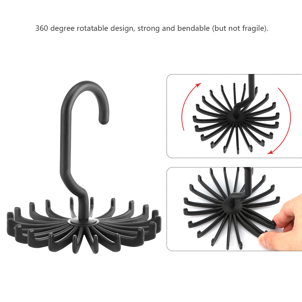 20 Ties/Belts/Scarves Holds Hanger Mini Plastic Tie Racks Rotating Hook White Black Tie Holder Storage Racks Laundry Organizer
20 Ties/Belts/Scarves Holds Hanger Mini Plastic Tie Racks Rotating Hook White Black Tie Holder Storage Racks Laundry Organizer
