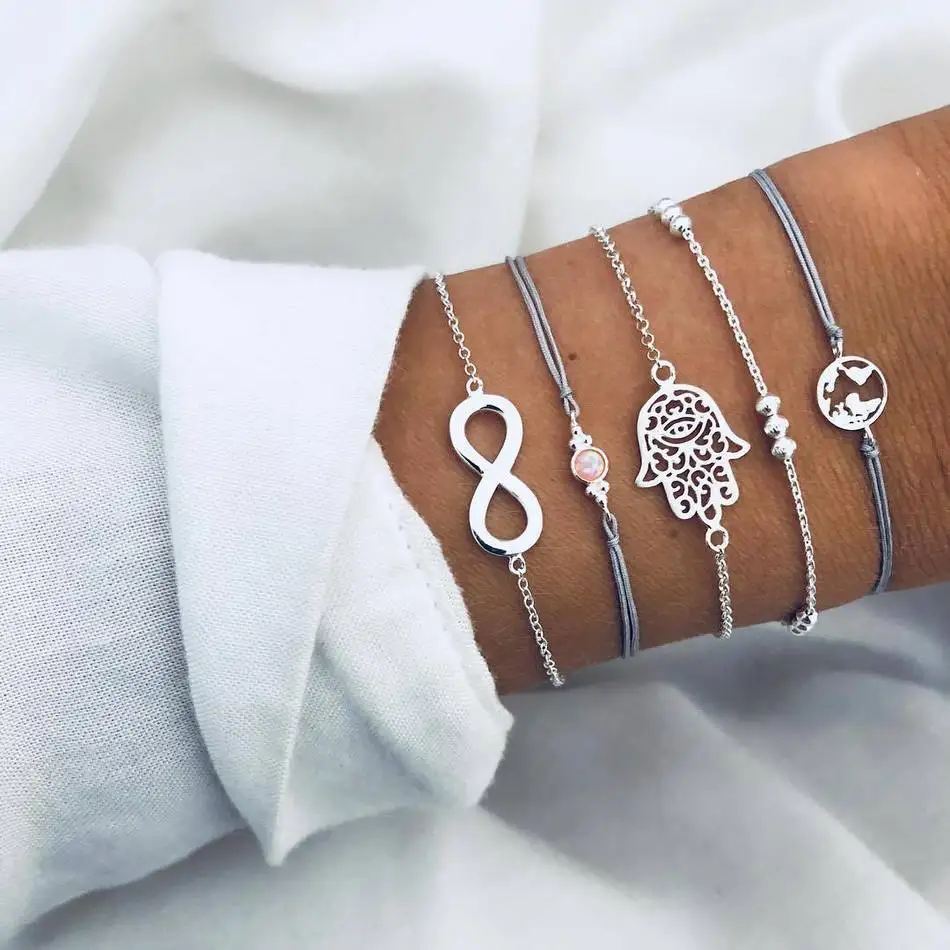 Bohemia Hand Beads Charm Strand Bracelets Set for Woman Party Silver Letter Map Rope Chain Bracelet Female 2019 Fashion Jewelry
Bohemia Hand Beads Charm Strand Bracelets Set for Woman Party Silver Letter Map Rope Chain Bracelet Female 2019 Fashion Jewelry
