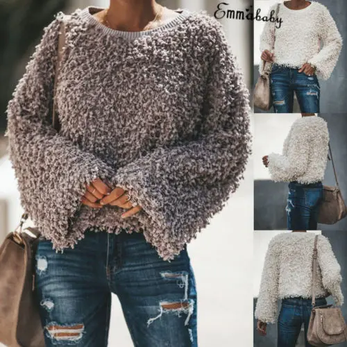 HIRIGIN Newest Women Autumn Winter Plush Sweater Tops Casual Long Sleeve Fluffy Pullovers
HIRIGIN Newest Women Autumn Winter Plush Sweater Tops Casual Long Sleeve Fluffy Pullovers