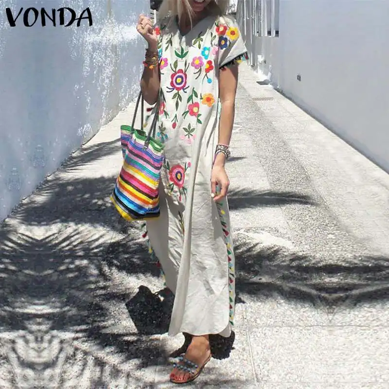 VONDA 2019 Summer Women Floral Printed Dress Sexy V Neck Short Sleeve Tassel Party Maxi Dresses Vintage Vestido Plus Size
VONDA 2019 Summer Women Floral Printed Dress Sexy V Neck Short Sleeve Tassel Party Maxi Dresses Vintage Vestido Plus Size