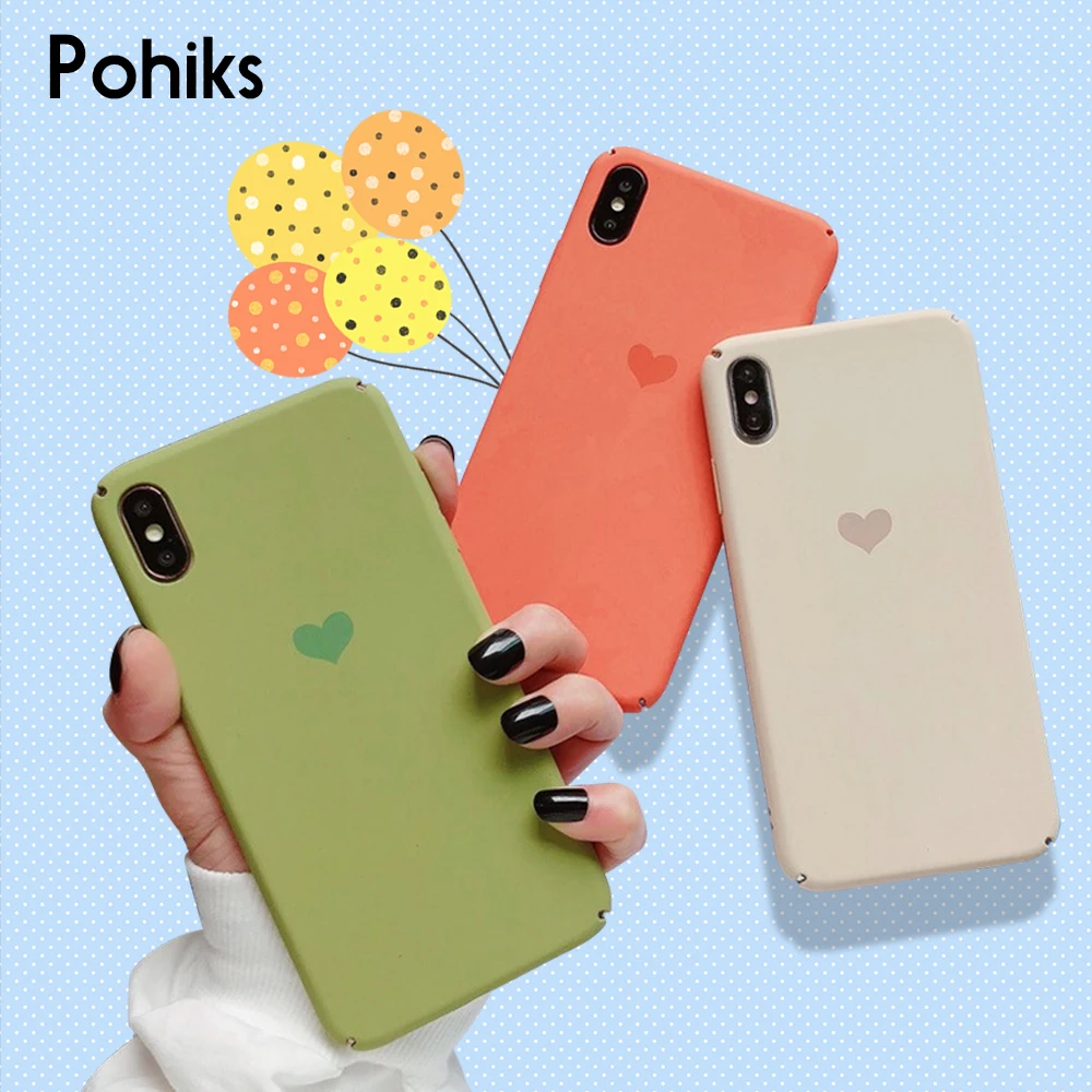Pohiks Fashion Simple Love Heart Phone Case For iphone 7 8 plus XR XS Hard PC Back Cover Capa For iPhone XS Max XR X 6 7 8 Plus
Pohiks Fashion Simple Love Heart Phone Case For iphone 7 8 plus XR XS Hard PC Back Cover Capa For iPhone XS Max XR X 6 7 8 Plus