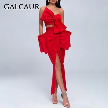 GALCAUR Sexy Two Piece Set Women Sleeveless Bowkont Crop Top High Waist Slim Irregular Skirt Female Suit Fashion 2020 Summer
GALCAUR Sexy Two Piece Set Women Sleeveless Bowkont Crop Top High Waist Slim Irregular Skirt Female Suit Fashion 2020 Summer
