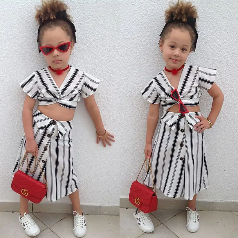 2019 Newest Style Summer Girl Summer Aututmn Children's Personality Casual Black White Striped Adorable 2PCS Clothes Suit
2019 Newest Style Summer Girl Summer Aututmn Children's Personality Casual Black White Striped Adorable 2PCS Clothes Suit